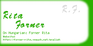 rita forner business card